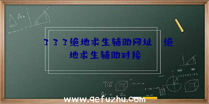 「333绝地求生辅助网址」|绝地求生辅助对接